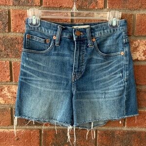 Madewell Blue High-Rise Denim Shorts